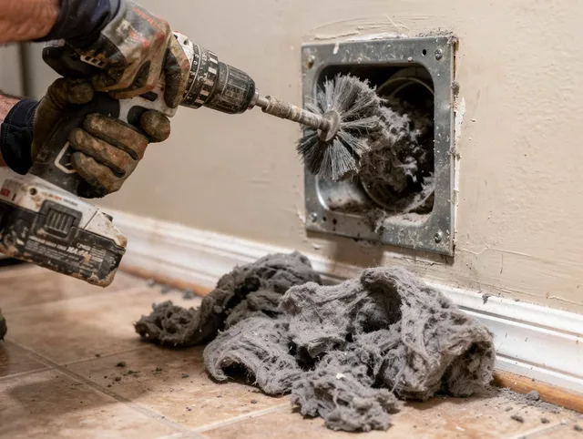Certified Mead Valley Dryer Vent Cleaning technician performing dryer vent cleaning in Mead Valley